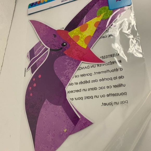 Jointed Cutout Purple Teradakyl Dinosaur in Birthd - Picture 1 of 3